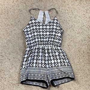Black and White sleeveless Romper